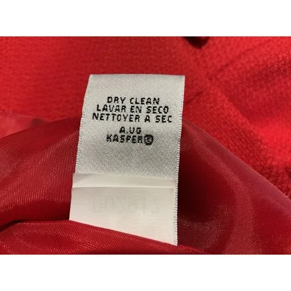 Suit Studio Skirt Set Size 12 Red Jacquard 4 Button Jacket NWT - Picture 15 of 16